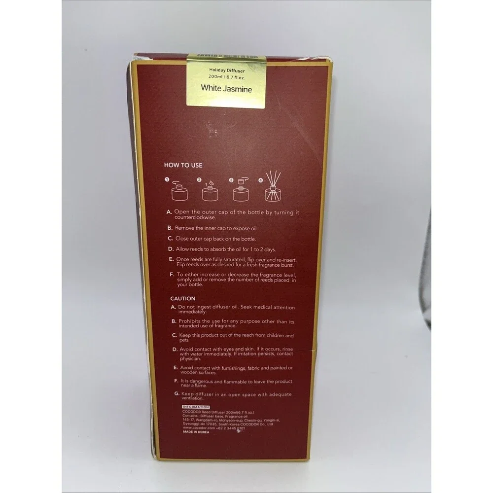COCODOR Christmas Reed Diffuser Set / 6.7Oz / Snow Fig/Holiday Scented Oil with